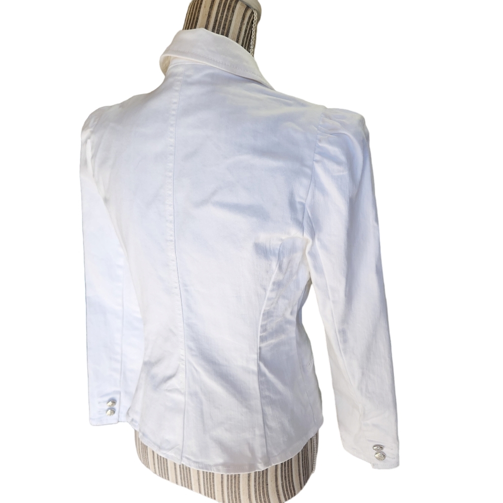 NWT I.N.C Women's Puff-Sleeve Tailored Denim Blazer - Picture 5 of 12